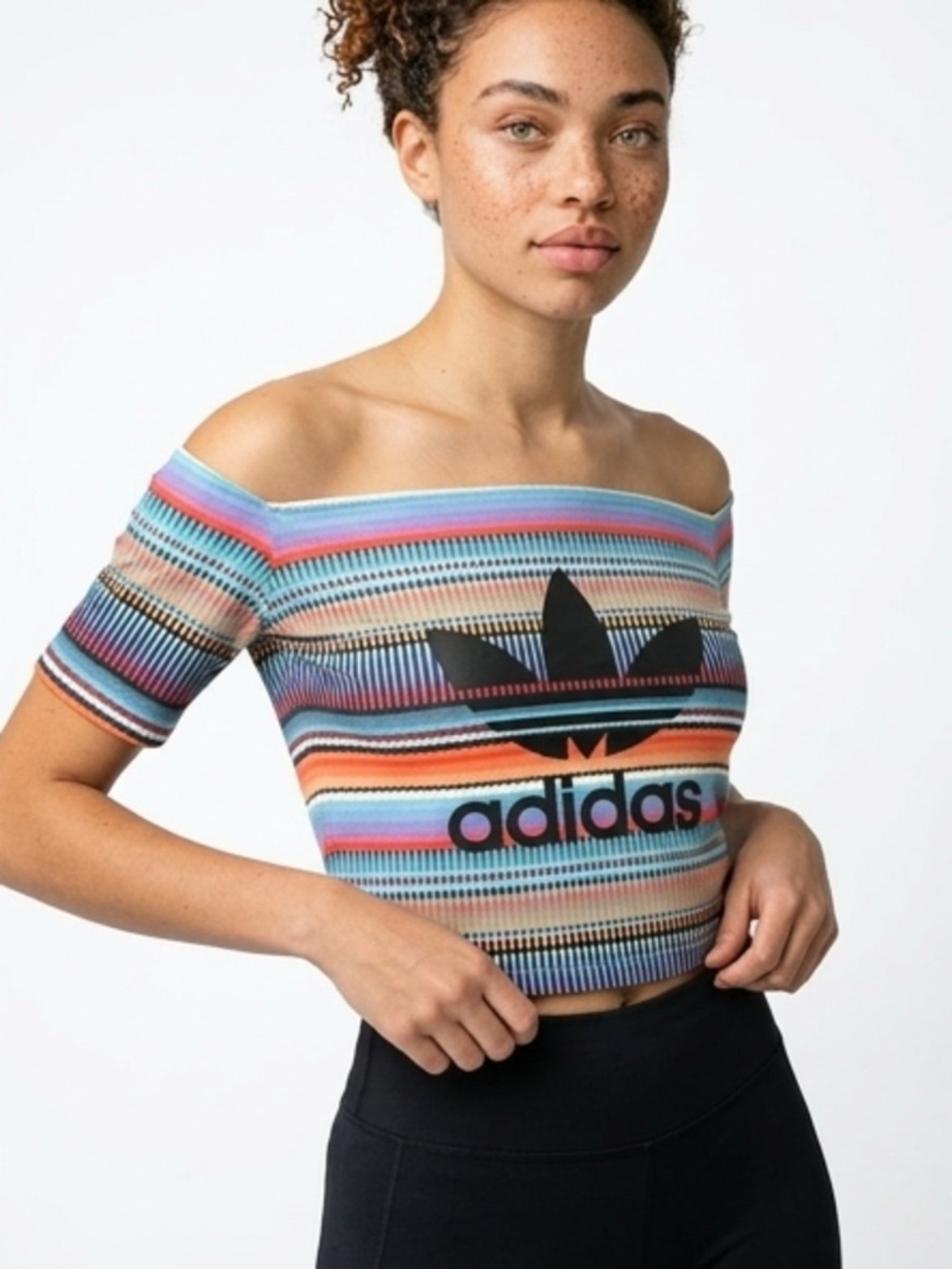 Adidas Rare Like New Off the Shoulder Crop Top Size Med - Perfect for No Doubt